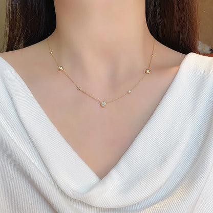 0.48 ctw Celestial Stackable Round-Cut Lab-Grown Diamond Necklace in 18K Yellow Gold – APYN0224-Y