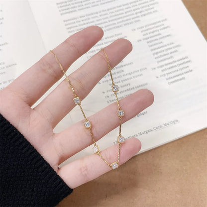 1.27 ctw Vintage Adjustable Princess-Cut Lab-Grown Diamond Necklace in 18K Yellow Gold