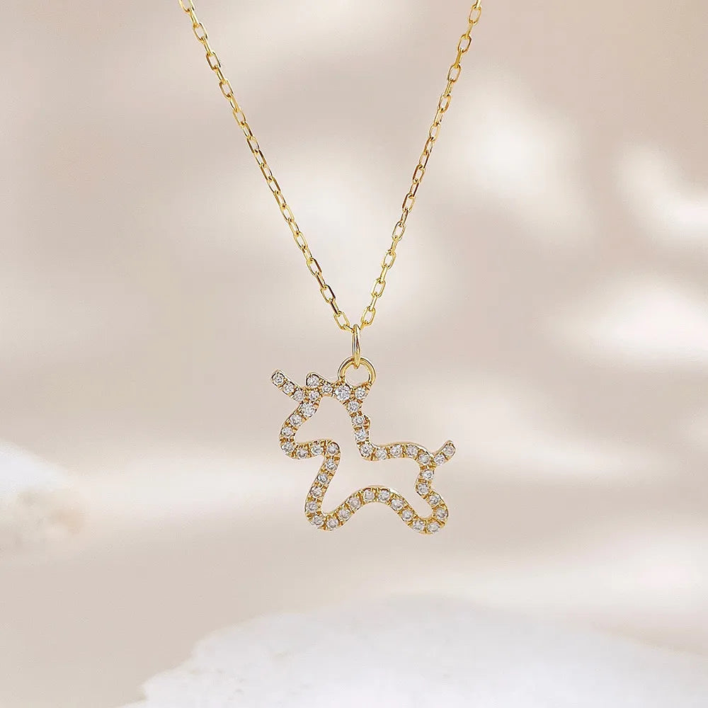 0.15 ctw Adjustable Round-Cut Lab-Grown Diamond Necklace in 18K Yellow Gold – APYN0226-Y
