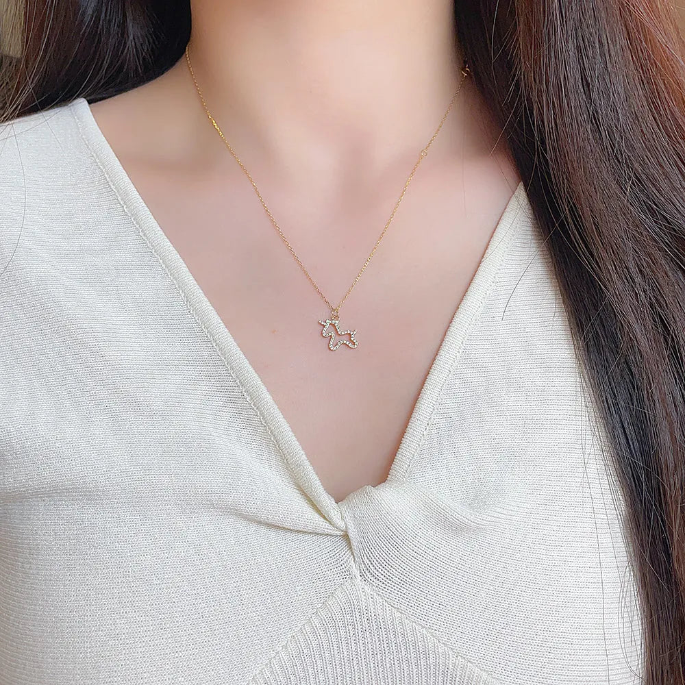 0.15 ctw Adjustable Round-Cut Lab-Grown Diamond Necklace in 18K Yellow Gold – APYN0226-Y