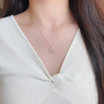 0.15 ctw Adjustable Round-Cut Lab-Grown Diamond Necklace in 18K Yellow Gold – APYN0226-Y