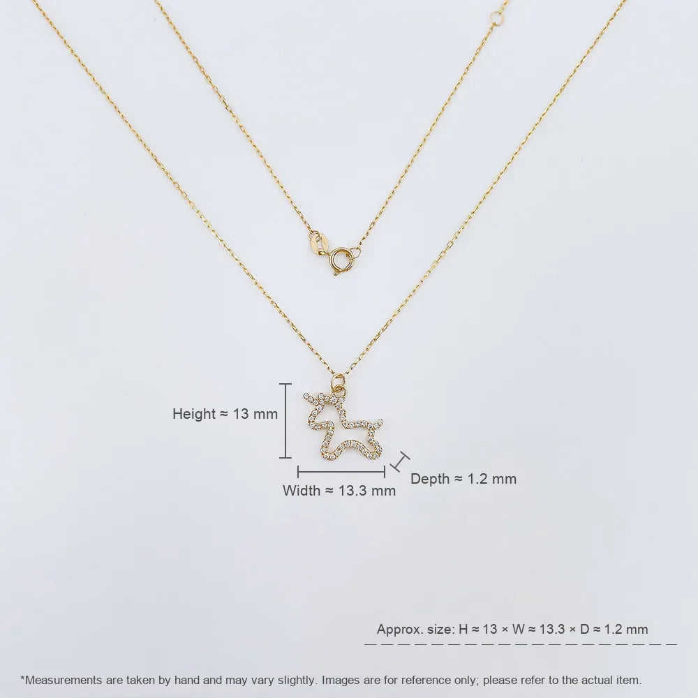 0.15 ctw Adjustable Round-Cut Lab-Grown Diamond Necklace in 18K Yellow Gold – APYN0226-Y
