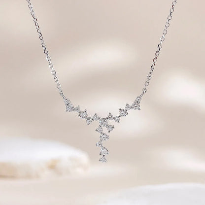 0.32 ctw Round-Cut Lab-Grown Diamond Necklace in 18K White Gold – APYN0227-W