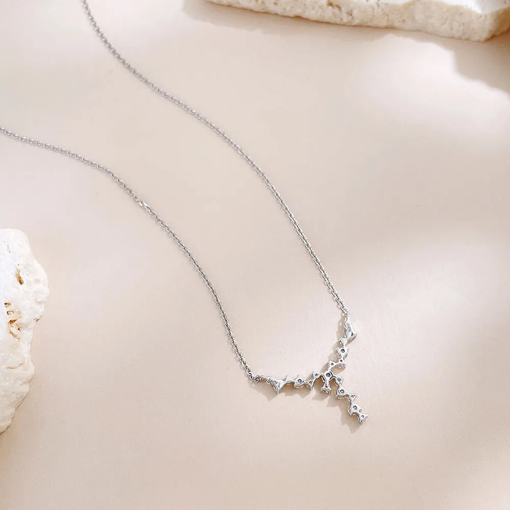0.32 ctw Round-Cut Lab-Grown Diamond Necklace in 18K White Gold – APYN0227-W