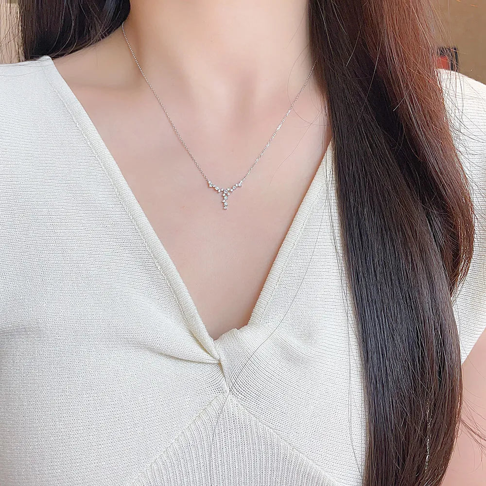 0.32 ctw Round-Cut Lab-Grown Diamond Necklace in 18K White Gold – APYN0227-W