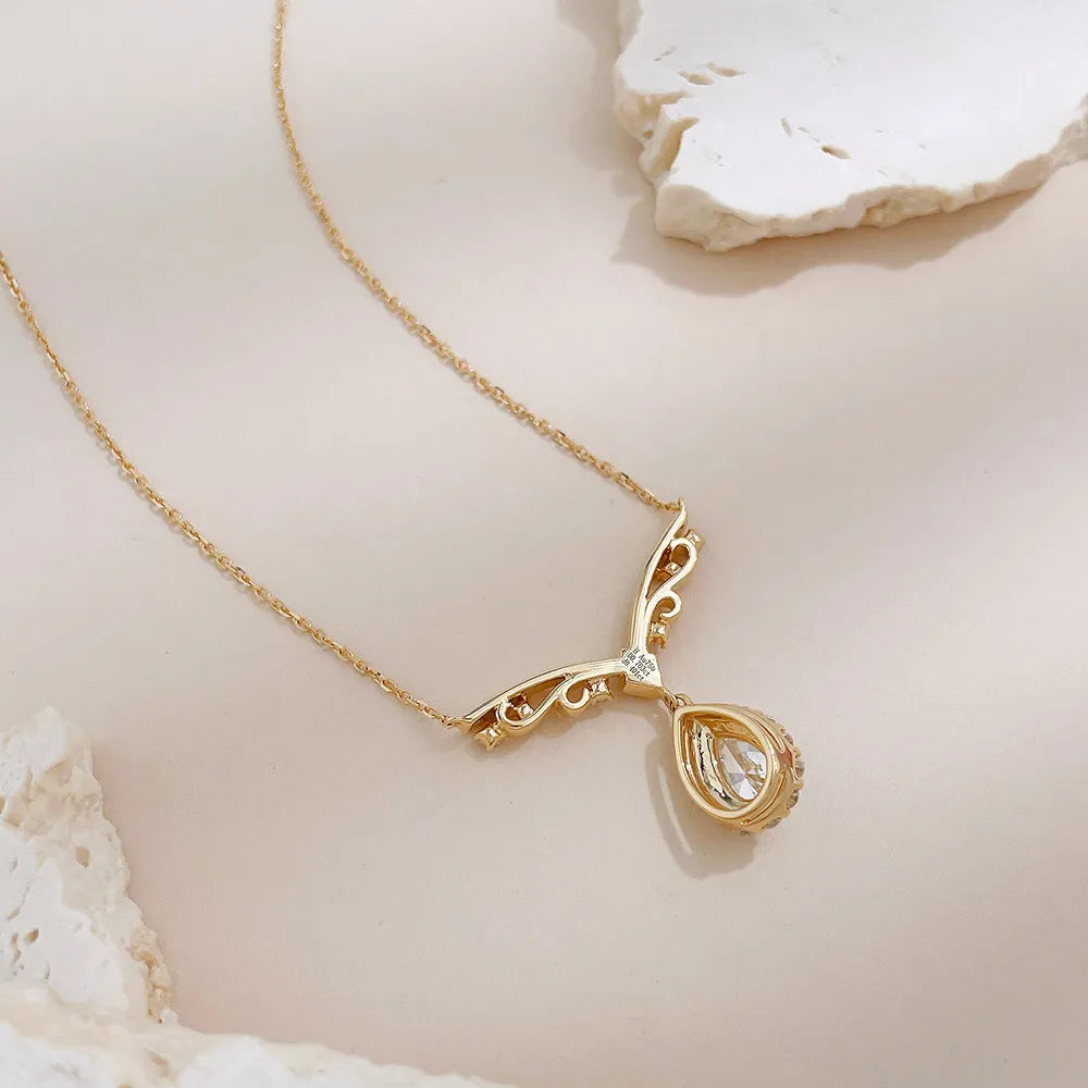 0.75 ct Celestial Adjustable Oval-Cut Lab-Grown Diamond Necklace in 18K Yellow Gold