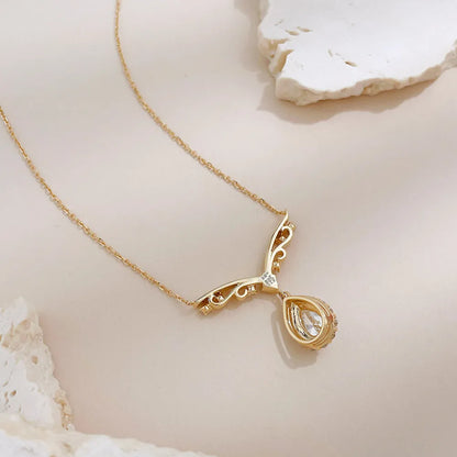 0.75 ct Celestial Adjustable Oval-Cut Lab-Grown Diamond Necklace in 18K Yellow Gold