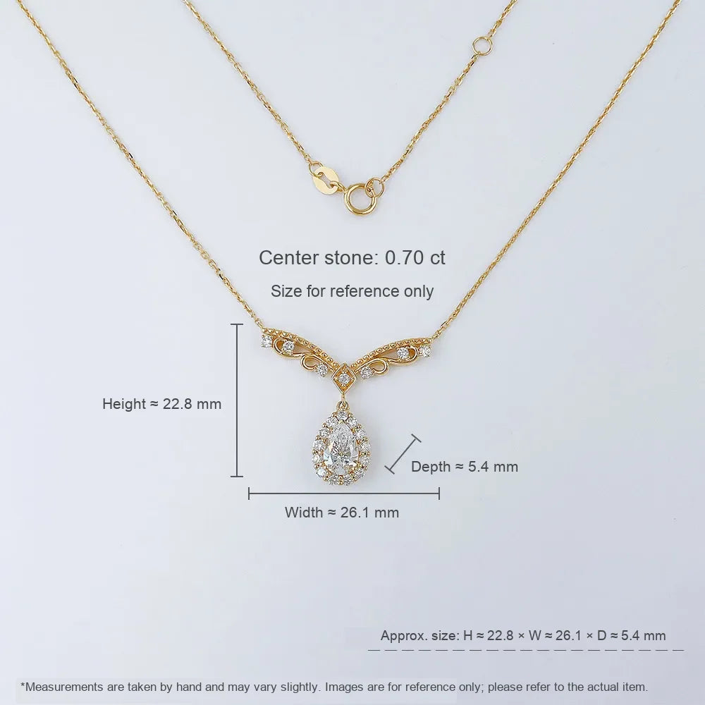 0.75 ct Celestial Adjustable Oval-Cut Lab-Grown Diamond Necklace in 18K Yellow Gold
