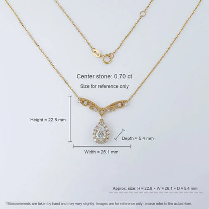 0.75 ct Celestial Adjustable Oval-Cut Lab-Grown Diamond Necklace in 18K Yellow Gold