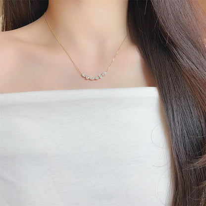1.5 ctw Vintage Stackable Mixed-Cut Lab-Grown Diamond Necklace in 18K Yellow Gold