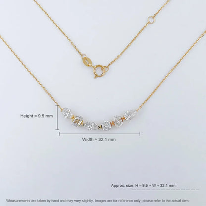 1.5 ctw Vintage Stackable Mixed-Cut Lab-Grown Diamond Necklace in 18K Yellow Gold