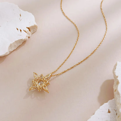 0.54 ct Cross Pavé Mixed-Cut Lab-Grown Diamond Necklace in 18K Yellow Gold