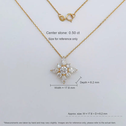 0.54 ct Cross Pavé Mixed-Cut Lab-Grown Diamond Necklace in 18K Yellow Gold