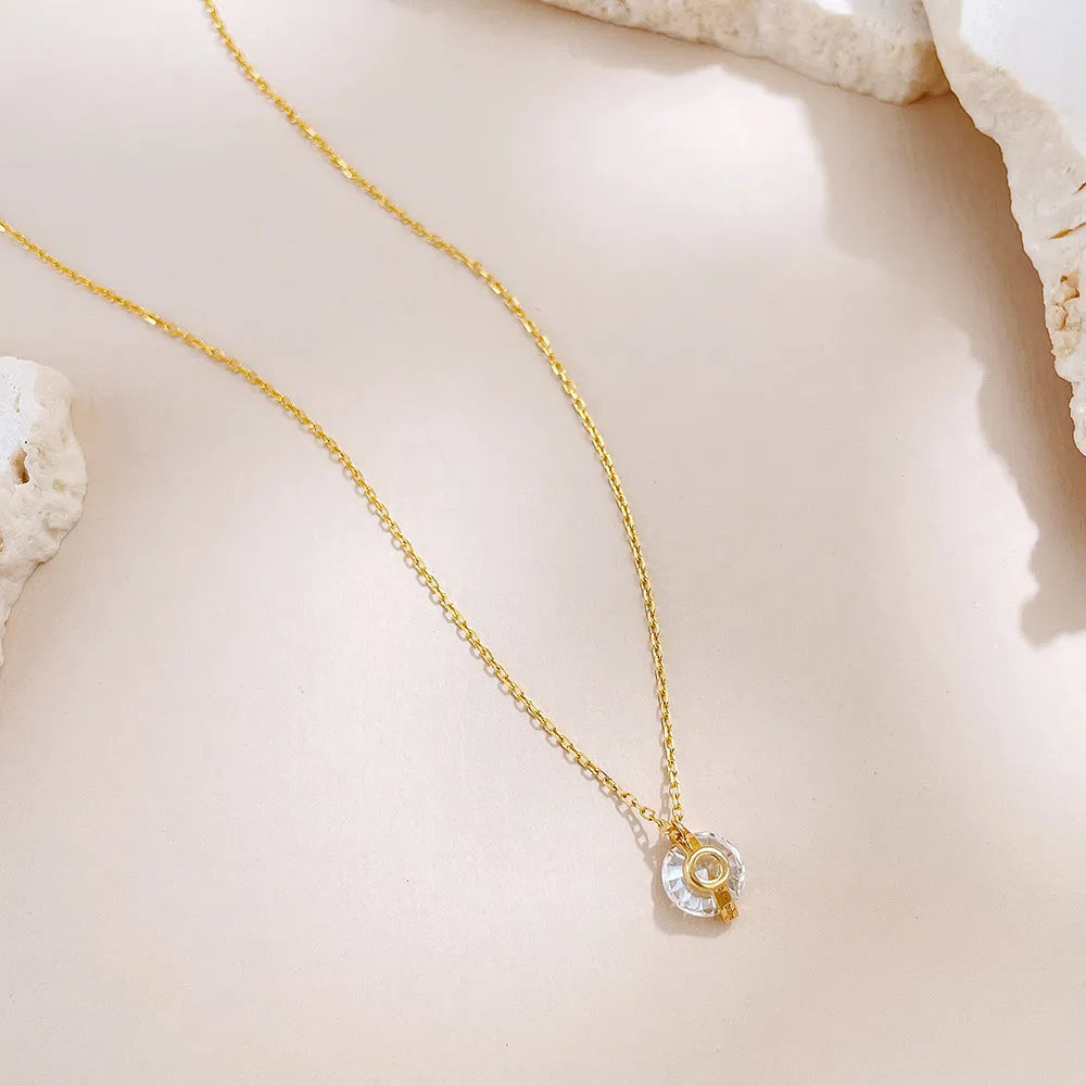 1.08 ct Minimalist Adjustable Round-Cut Lab-Grown Diamond Necklace in 18K Yellow Gold – APYN0232-Y