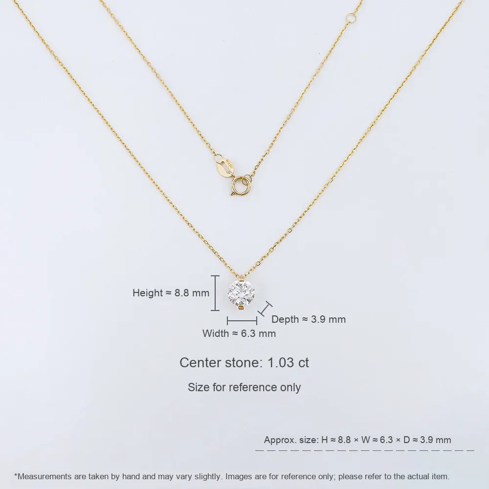 1.08 ct Minimalist Adjustable Round-Cut Lab-Grown Diamond Necklace in 18K Yellow Gold – APYN0232-Y