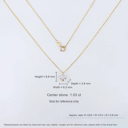 1.08 ct Minimalist Adjustable Round-Cut Lab-Grown Diamond Necklace in 18K Yellow Gold – APYN0232-Y