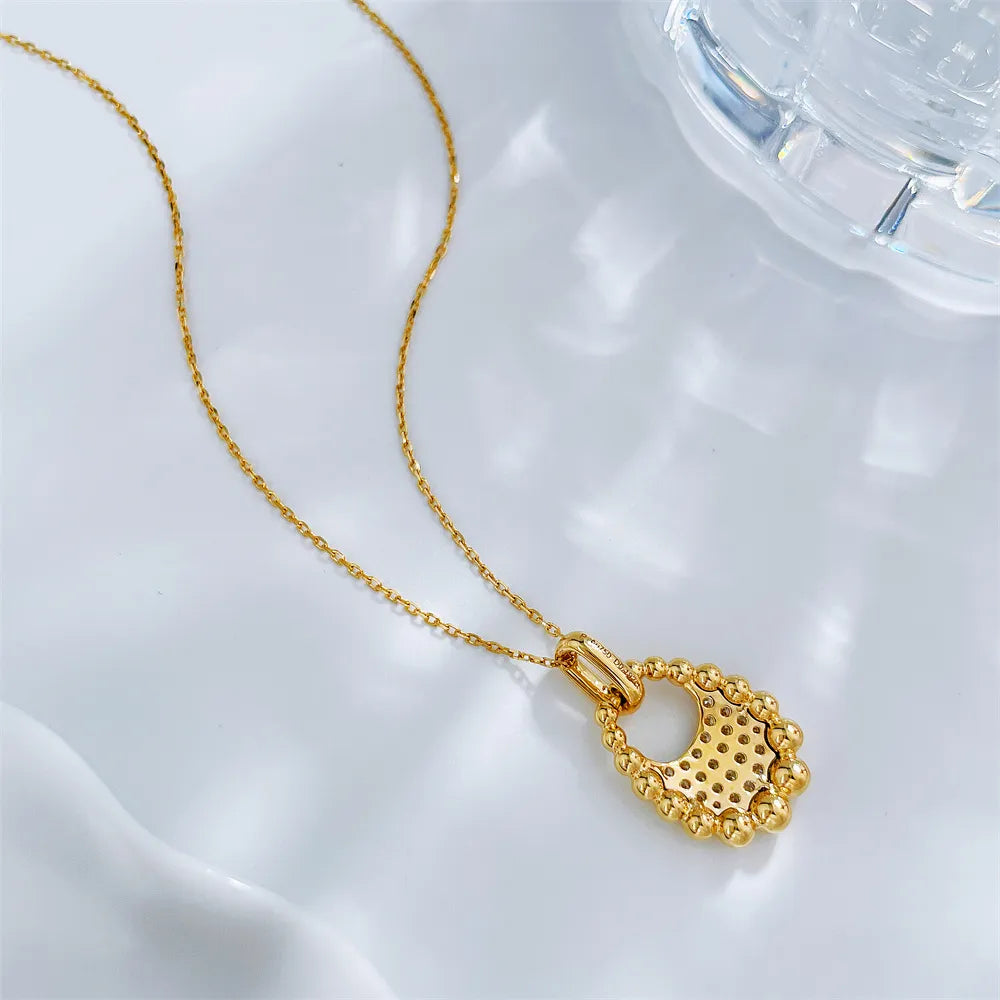 0.19 ctw Vintage Pavé Round-Cut Lab-Grown Diamond Necklace in 18K Yellow Gold