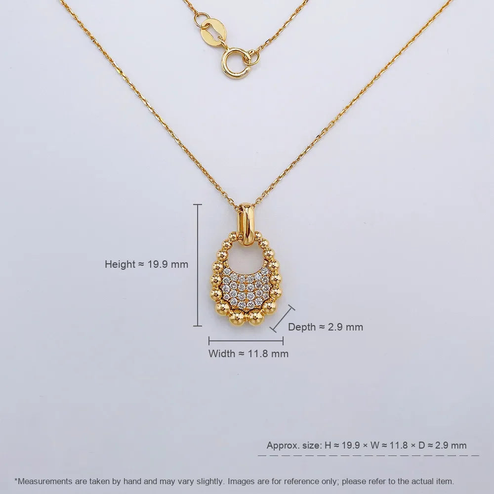 0.19 ctw Vintage Pavé Round-Cut Lab-Grown Diamond Necklace in 18K Yellow Gold