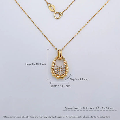 0.19 ctw Vintage Pavé Round-Cut Lab-Grown Diamond Necklace in 18K Yellow Gold
