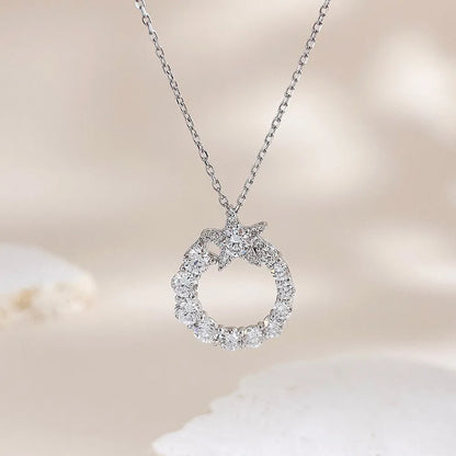 1.15 ctw Celestial Adjustable Round-Cut Lab-Grown Diamond Necklace in 18K White Gold – APYN0236-W