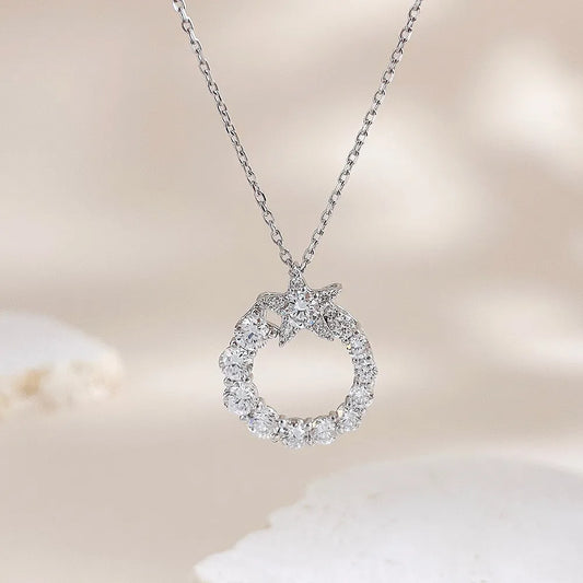 1.15 ctw Celestial Adjustable Round-Cut Lab-Grown Diamond Necklace in 18K White Gold – APYN0236-W