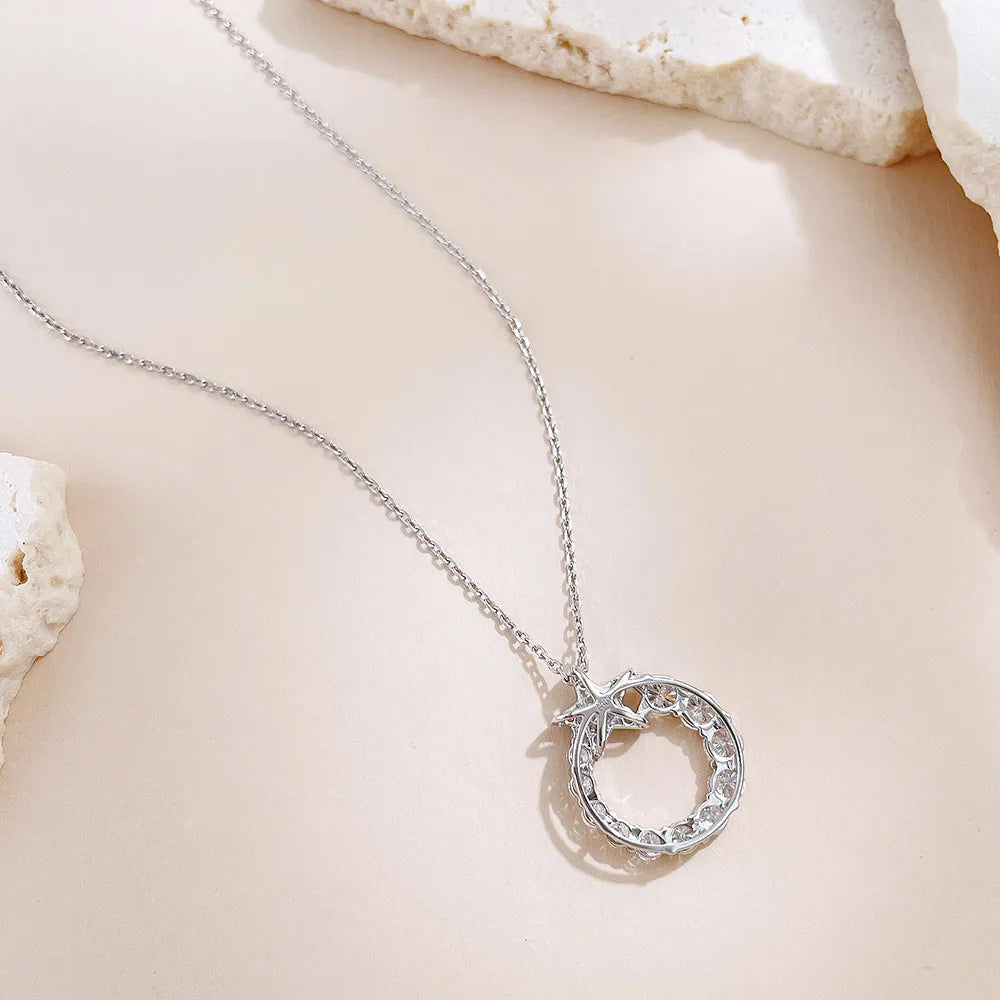 1.15 ctw Celestial Adjustable Round-Cut Lab-Grown Diamond Necklace in 18K White Gold – APYN0236-W