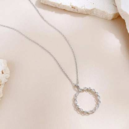 0.7 ctw Celestial Pavé Round-Cut Lab-Grown Diamond Necklace in 18K White Gold – APYN0237-W
