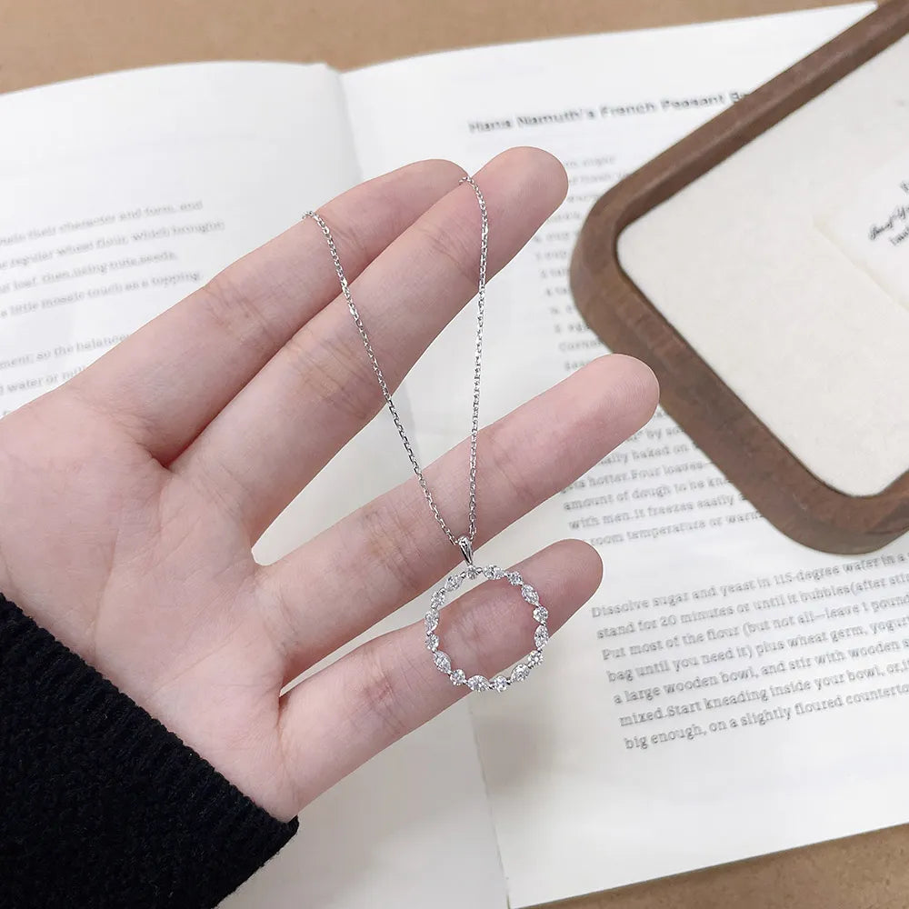 0.7 ctw Celestial Pavé Round-Cut Lab-Grown Diamond Necklace in 18K White Gold – APYN0237-W