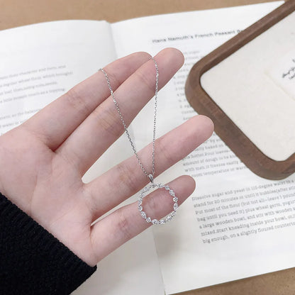 0.7 ctw Celestial Pavé Round-Cut Lab-Grown Diamond Necklace in 18K White Gold – APYN0237-W