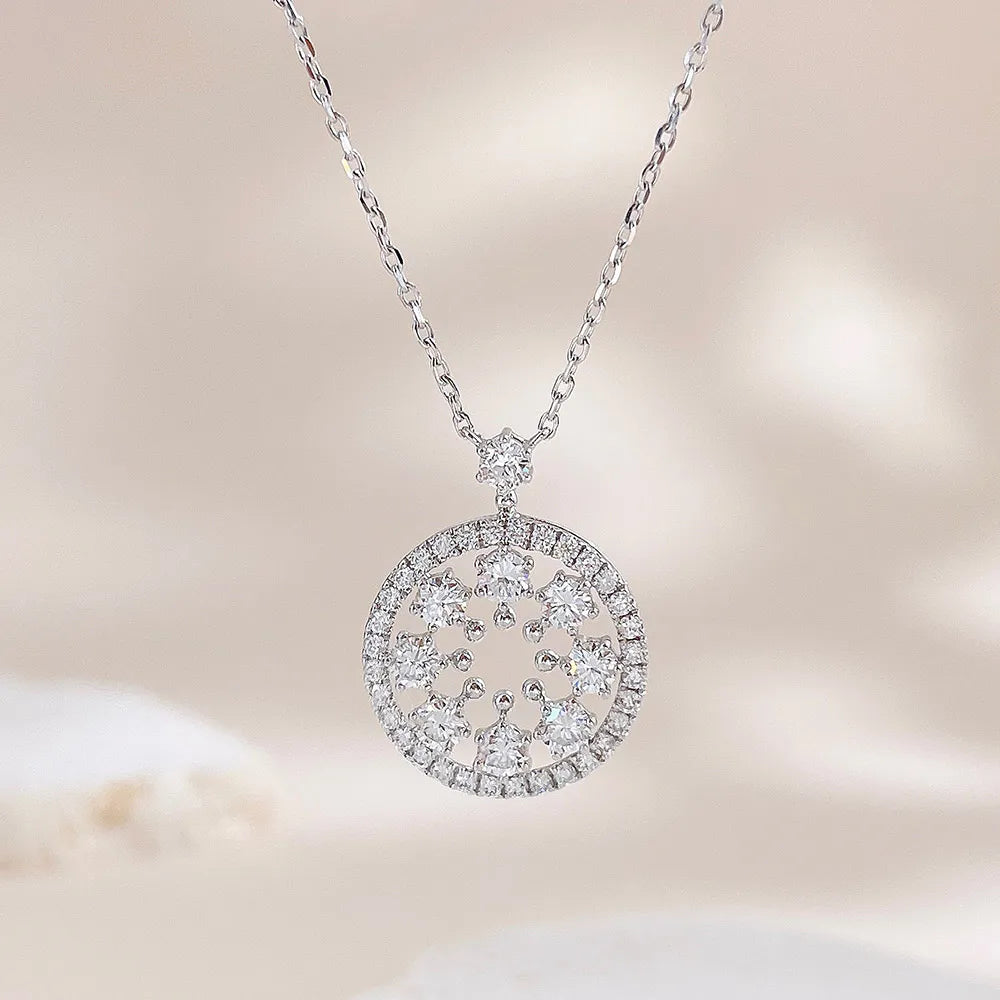 0.93 ctw Celestial Round-Cut Lab-Grown Diamond Necklace in 18K White Gold – APYN0238-W