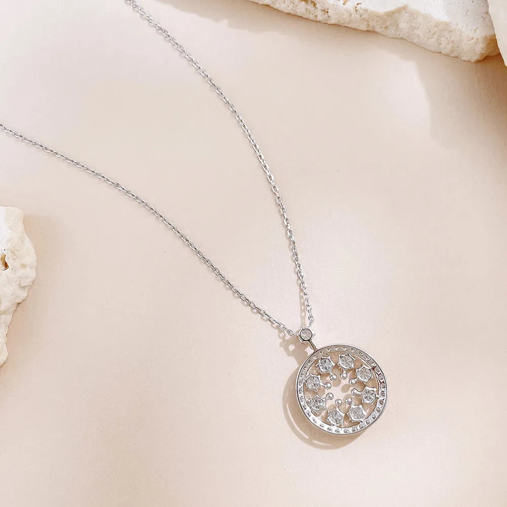 0.93 ctw Celestial Round-Cut Lab-Grown Diamond Necklace in 18K White Gold – APYN0238-W