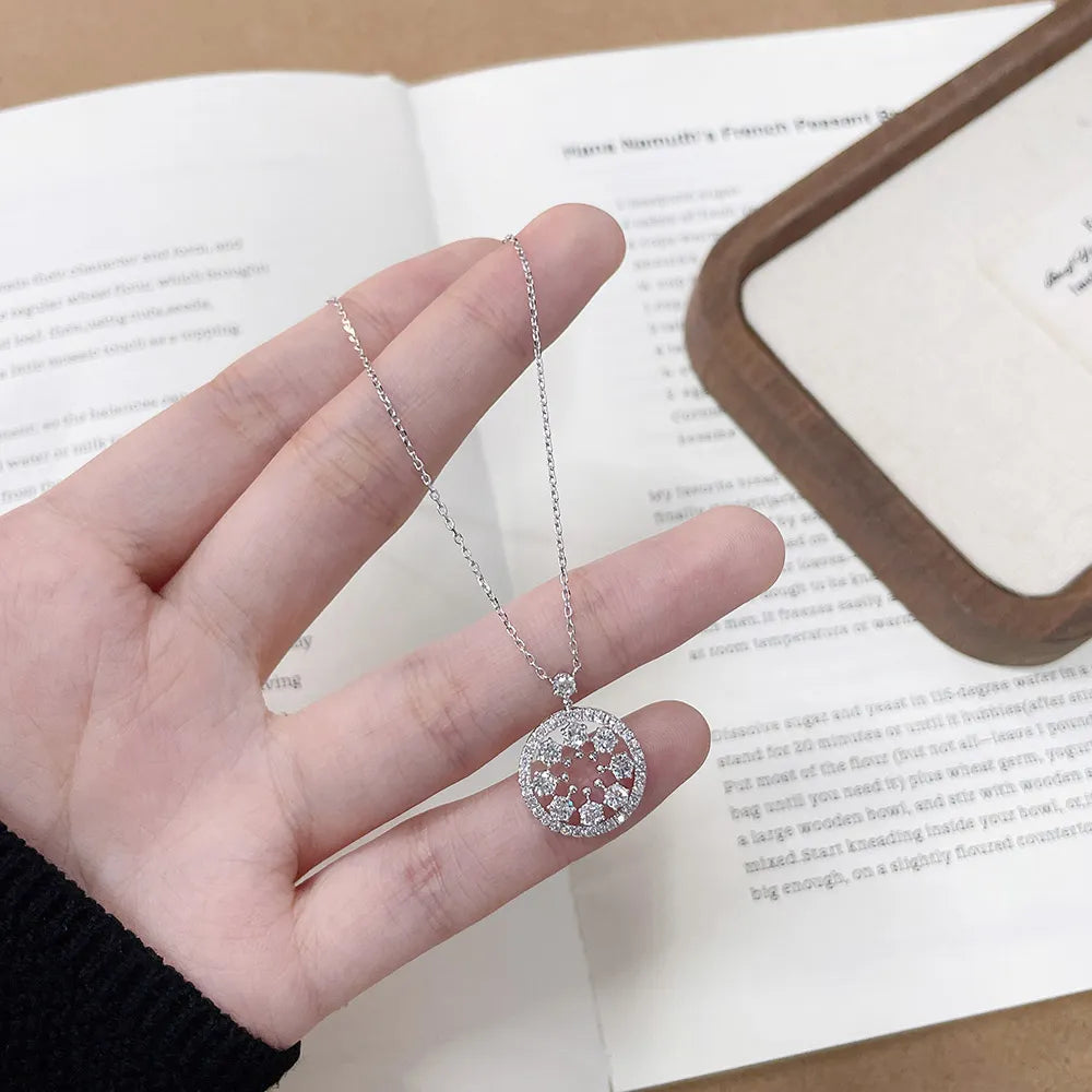 0.93 ctw Celestial Round-Cut Lab-Grown Diamond Necklace in 18K White Gold – APYN0238-W