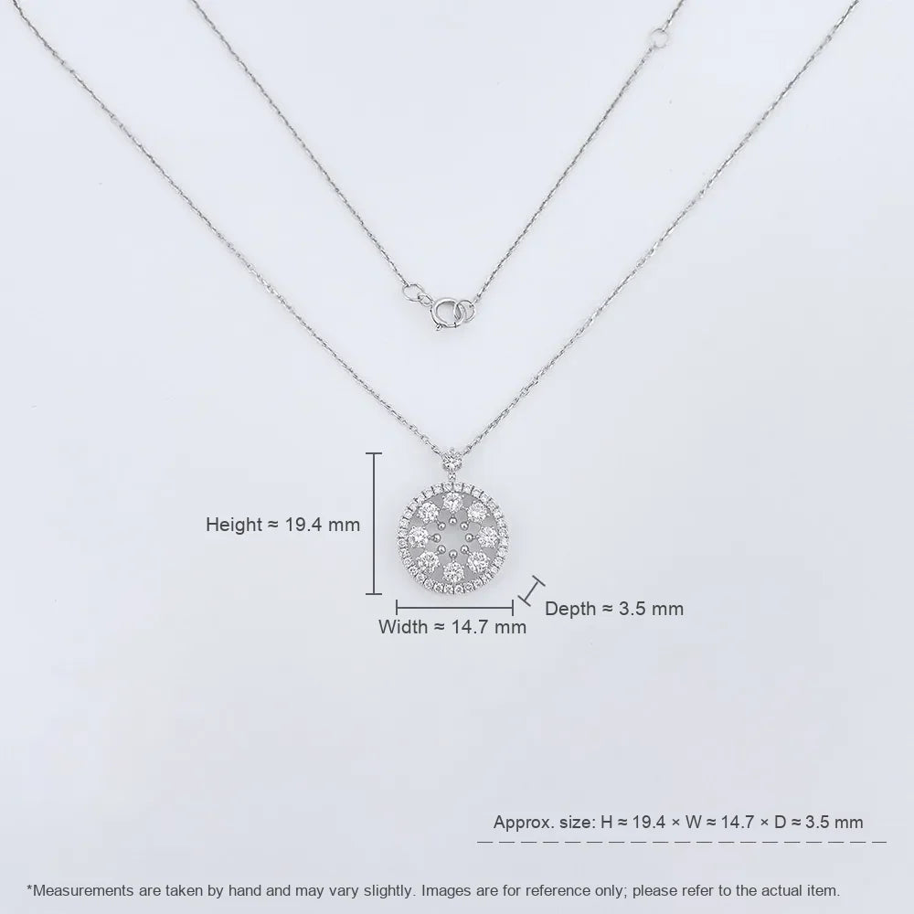 0.93 ctw Celestial Round-Cut Lab-Grown Diamond Necklace in 18K White Gold – APYN0238-W