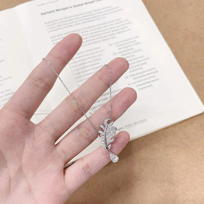 0.65 ct Vintage Pavé Pear-Cut Lab-Grown Diamond Necklace in 18K White Gold
