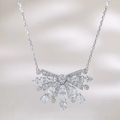 2.13 ctw Pavé Mixed-Cut Lab-Grown Diamond Necklace in 18K White Gold – APYN0241-W