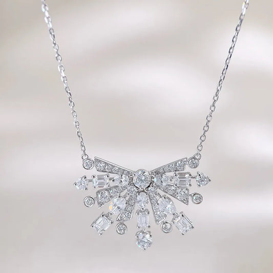 2.13 ctw Pavé Mixed-Cut Lab-Grown Diamond Necklace in 18K White Gold – APYN0241-W