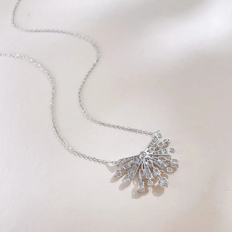 2.13 ctw Pavé Mixed-Cut Lab-Grown Diamond Necklace in 18K White Gold – APYN0241-W