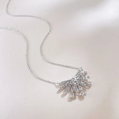 2.13 ctw Pavé Mixed-Cut Lab-Grown Diamond Necklace in 18K White Gold – APYN0241-W