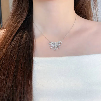 2.13 ctw Pavé Mixed-Cut Lab-Grown Diamond Necklace in 18K White Gold – APYN0241-W