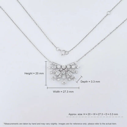 2.13 ctw Pavé Mixed-Cut Lab-Grown Diamond Necklace in 18K White Gold – APYN0241-W