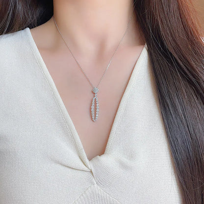 2.12 ctw Statement Adjustable Round-Cut Lab-Grown Diamond Necklace in 18K White Gold