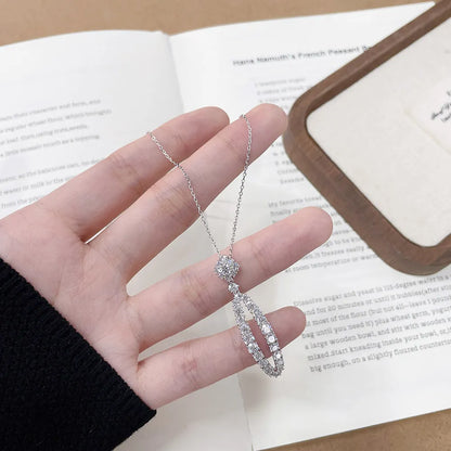 2.12 ctw Statement Adjustable Round-Cut Lab-Grown Diamond Necklace in 18K White Gold