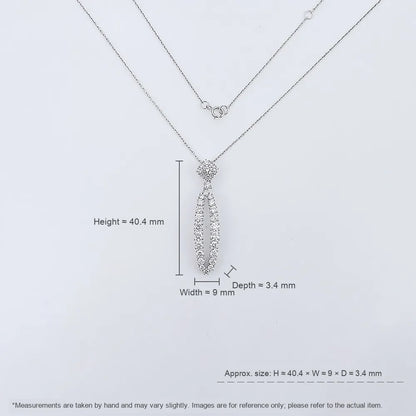 2.12 ctw Statement Adjustable Round-Cut Lab-Grown Diamond Necklace in 18K White Gold