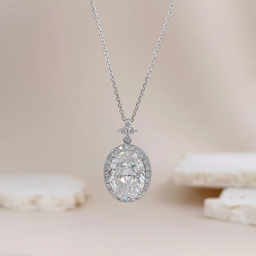 4.01 ct Celestial Adjustable Oval-Cut Lab-Grown Diamond Necklace in 18K White Gold
