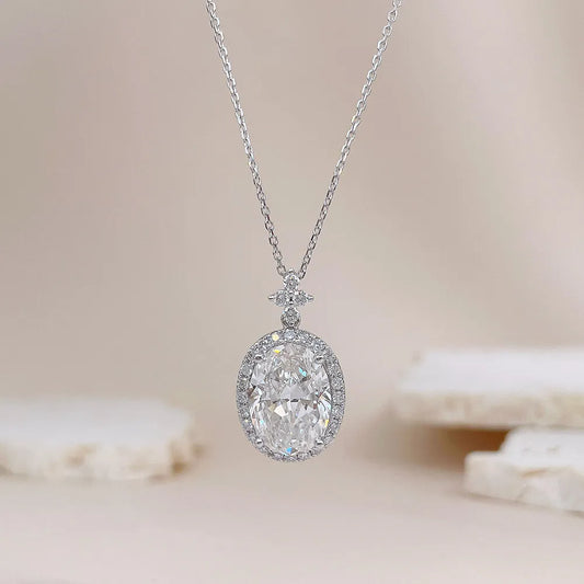 4.01 ct Celestial Adjustable Oval-Cut Lab-Grown Diamond Necklace in 18K White Gold