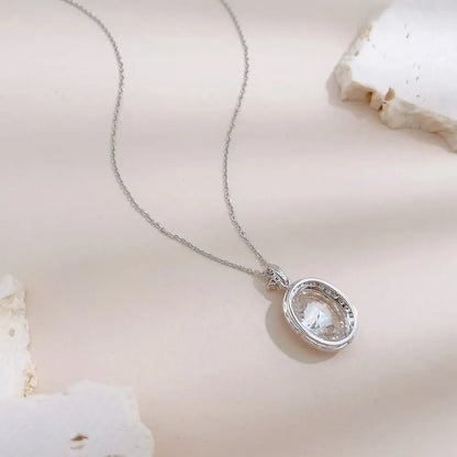 4.01 ct Celestial Adjustable Oval-Cut Lab-Grown Diamond Necklace in 18K White Gold