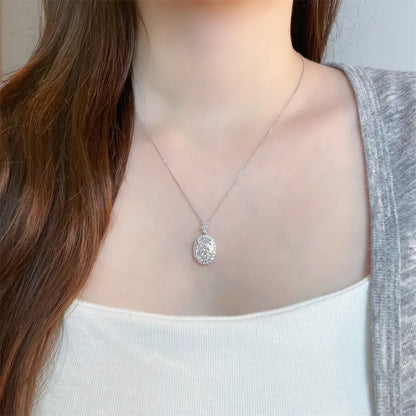 4.01 ct Celestial Adjustable Oval-Cut Lab-Grown Diamond Necklace in 18K White Gold