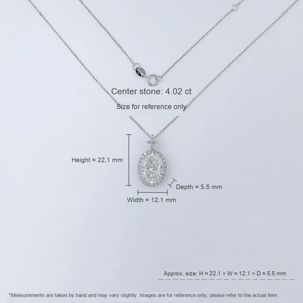 4.01 ct Celestial Adjustable Oval-Cut Lab-Grown Diamond Necklace in 18K White Gold