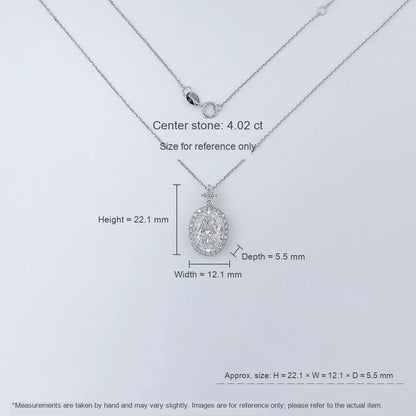 4.01 ct Celestial Adjustable Oval-Cut Lab-Grown Diamond Necklace in 18K White Gold