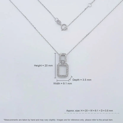 0.32 ctw Geometric Adjustable Round-Cut Lab-Grown Diamond Necklace in 18K White Gold